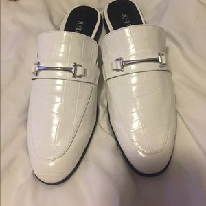 White Slip On Mules